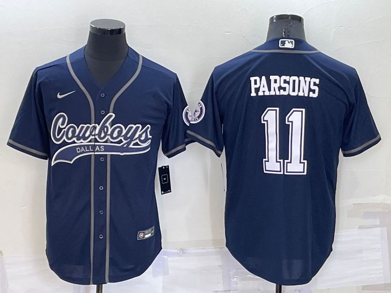 Men Dallas Cowboys #11 Parsons Blue Nike Co branded Jersey->san francisco giants->MLB Jersey